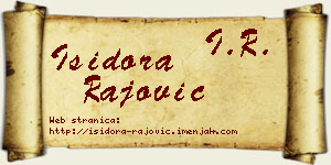Isidora Rajović vizit kartica